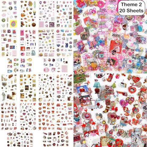 100 ورقة 3000+ قطعة من ملصقات Kawaii اليابانية ملصقات كرتونية صغيرة ملصقات لطيفة ملصقات Y2K Vibes الرجعية الجمالية لليوميات، سجل القصاصات، المخططين، حافظة غير المرغوب فيها ديكورات DIY in Kuwait