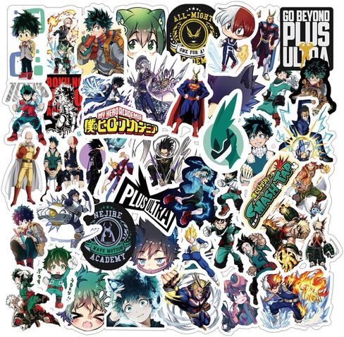 50Pcs Manga My Hero Academia Stickers for Teens,Cartoon Movie Vinyl Sticker for Teens Adults Waterproof Decalsr for Water Bottle Laptop Gifts Birthday Decorations Party Gift (YX) in Saudi Arabia