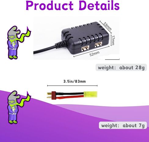 2S 7.4V 3400mAh with Dean-Style T/MINI Tamiya Plug, High Capacity RC Battery Pack for WLtoys 4WD and Most 1/10, 1/12, 1/16 Scale RC Cars & Trucks with 1 to 2 Charger in Saudi Arabia