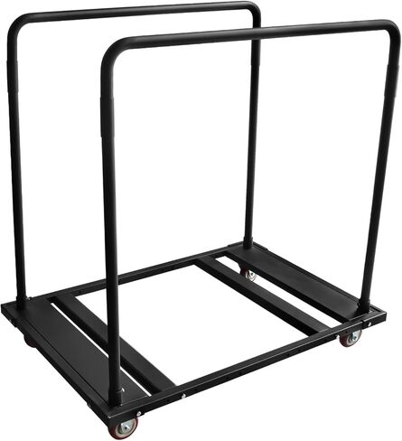 Folding Table Cart Rack for 60" Round Tables, Heavy Duty Table Trolley Rolling Casters for Reataurant, Party, Hotel Furniture 10 Table Capacity, Black in Saudi Arabia