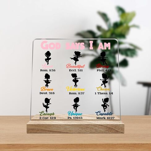 Dancing Gifts for Women Girls, Dancer Dancing Decorations for Home Room, God Says I Am Acrylic Plaque Décor, 4x4 Inches in Saudi Arabia