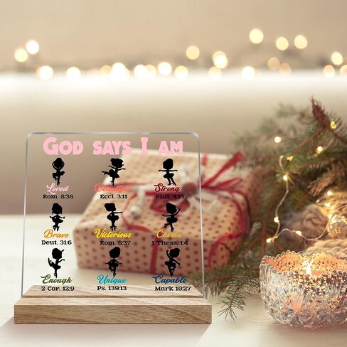 Dancing Gifts for Women Girls, Dancer Dancing Decorations for Home Room, God Says I Am Acrylic Plaque Décor, 4x4 Inches in Saudi Arabia