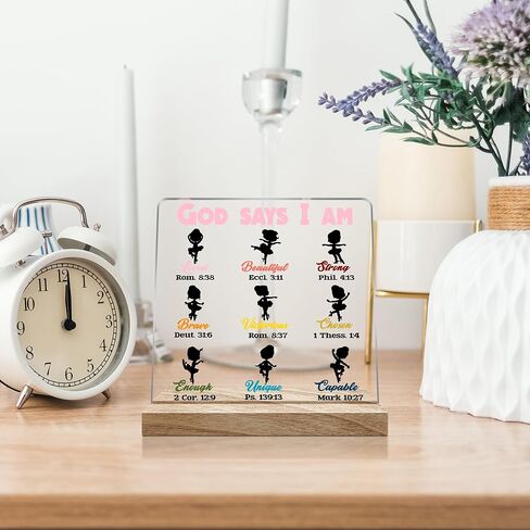 Dancing Gifts for Women Girls, Dancer Dancing Decorations for Home Room, God Says I Am Acrylic Plaque Décor, 4x4 Inches in Saudi Arabia