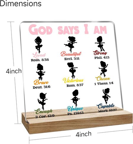 Dancing Gifts for Women Girls, Dancer Dancing Decorations for Home Room, God Says I Am Acrylic Plaque Décor, 4x4 Inches in Saudi Arabia