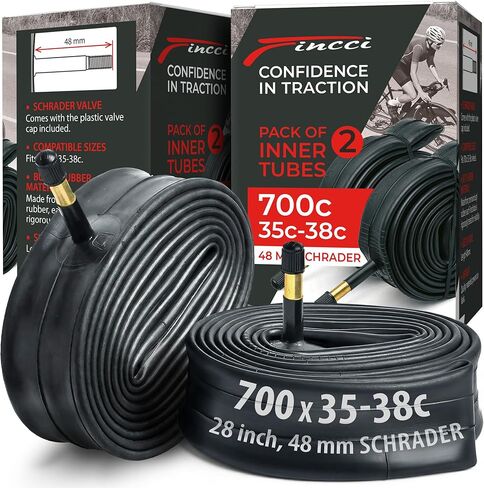 Fincci Bike Inner Tube 700x35c / 32c / 38c - Schrader Valve Inner Tubes 48mm for Cycle Bicycle Bike Tire - Pack of 2 in Saudi Arabia