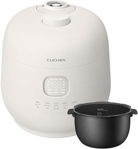[CUCHEN] CRH-TWS0610PWUS | Induction Heating Dual Pressure Rice Cooker 6 Cup (Uncooked) | Full Stainless Inner Pot | High/Non-Pressure | Easy Open Handle | Auto Steam Clean | Made in Korea in Saudi Arabia