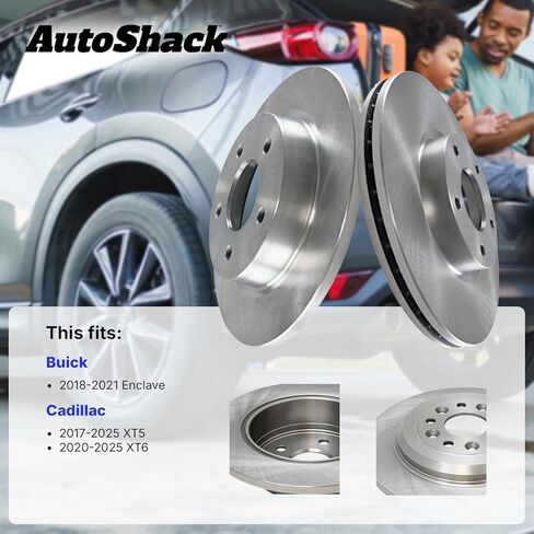 دوارات الفرامل الأمامية من AutoShack لكاديلاك وبويك، XT5 2017-2025 Enclave 2018-2021 XT6 2020-2025، 4WD FWD L4 2.0L V6 3.6L - 13.58 بوصة (345 ملم)، 6+6-Lug in Kuwait
