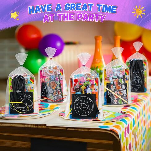 هدايا حفلات Funtopia للأطفال من عمر 4 إلى 8 إلى 12 عامًا، 24 حزمة من دفاتر الملاحظات ذات فن الخدش بألوان قوس قزح، وحشو حقيبة جودي للأطفال، وكتب تلوين لتخزين المواد، وجوائز الفصل الدراسي للطلاب من المعلم in Kuwait