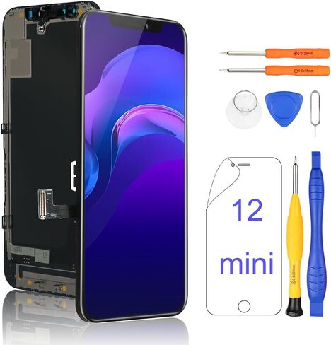 Yodoit for iPhone 12/12 Pro Screen Replacement Kit Full HD COF LCD Display 3D Touch Digitizer Frame Full Assembly with Repair Tool for Model A2172, A2341 Black 6.1inch in Saudi Arabia