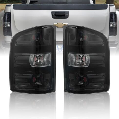أضواء خلفية دخانية لسيارة 2007-2013 Chevy Silverado 1500/2007-2014 Silverado 2500HD 3500HD / 2007-2013 GMC Sierra 3500HD - السكن فقط، باستثناء الجسم الكلاسيكي و2014 الجديد in Kuwait