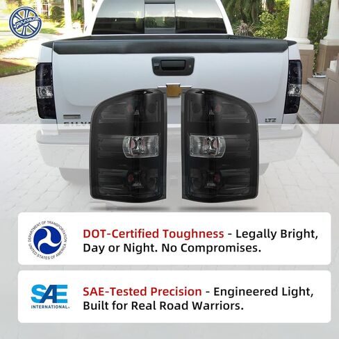 أضواء خلفية دخانية لسيارة 2007-2013 Chevy Silverado 1500/2007-2014 Silverado 2500HD 3500HD / 2007-2013 GMC Sierra 3500HD - السكن فقط، باستثناء الجسم الكلاسيكي و2014 الجديد in Kuwait