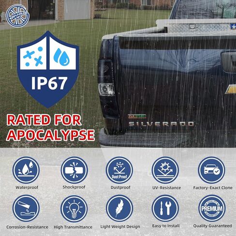 أضواء خلفية دخانية لسيارة 2007-2013 Chevy Silverado 1500/2007-2014 Silverado 2500HD 3500HD / 2007-2013 GMC Sierra 3500HD - السكن فقط، باستثناء الجسم الكلاسيكي و2014 الجديد in Kuwait