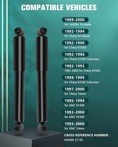 AUTOMUTO 2 Pcs Front Struts Shock Absorbers Fit for 1999-2000 for Cadillac Escalade,1992-1998 for Chevy K1500,1997-2000 for Chevy Tahoe,1993-2000 for GMC K2500,1993-2000 for GMC Yukon - OE 344266 in Kuwait