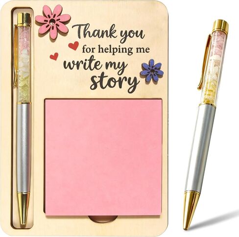 Hesuuho Teacher Appreciation Gift for Women, Inspirational Desk Gift with Crystal Pen, Thank You Gift for Teacher, Mentor Gift for Her, Appreciation Gift for Women Coworker Boss, Stress Relief (Pink) in Saudi Arabia