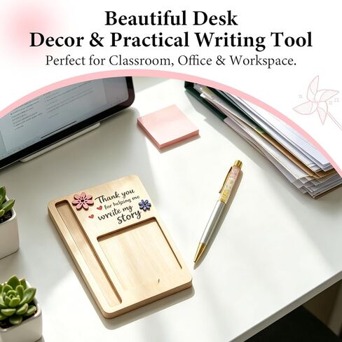 Hesuuho Teacher Appreciation Gift for Women, Inspirational Desk Gift with Crystal Pen, Thank You Gift for Teacher, Mentor Gift for Her, Appreciation Gift for Women Coworker Boss, Stress Relief (Pink) in Saudi Arabia
