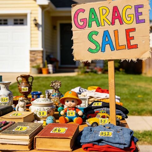 560 Pcs Garage Sale Stickers, Removable Yard Sale Price Stickers, Garage Sale Signs & Price Tags with Space to Write, Waterproof Oil Proof Anti-Wear Price Tag Stickers for Flea Market(2.25" x 1.5") in Kuwait