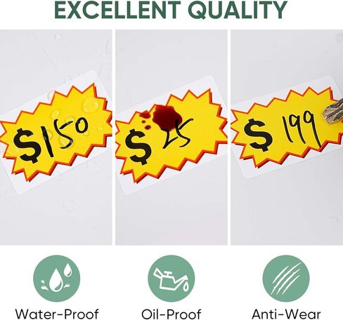 560 Pcs Garage Sale Stickers, Removable Yard Sale Price Stickers, Garage Sale Signs & Price Tags with Space to Write, Waterproof Oil Proof Anti-Wear Price Tag Stickers for Flea Market(2.25" x 1.5") in Kuwait