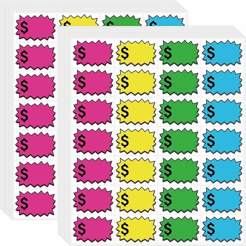 560 Pcs Garage Sale Stickers, Removable Yard Sale Price Stickers, Garage Sale Signs & Price Tags with Space to Write, Waterproof Oil Proof Anti-Wear Price Tag Stickers for Flea Market(2.25" x 1.5") in Kuwait