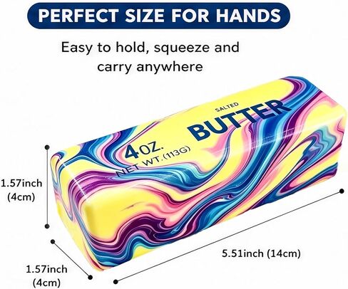 2 Packs Slow Rising Butter Squishy,Squishy Butter Stick, Upgraded PU Material, Butter Squeeze Toys Pack ,Stretchy Fidget Toy Stretchy Fidget Toy for Party Favors,Multicolored and Yellow in Kuwait