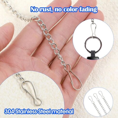 Nogeqi 10 Pcs 20 Inch Hanging Chains for Stained Glass Panels, Silver Stainless Steel Picture Hanging Chains with Hooks, Metal Decorative Chain for Suncatcher Crystals and Hanging-Baskets in Kuwait