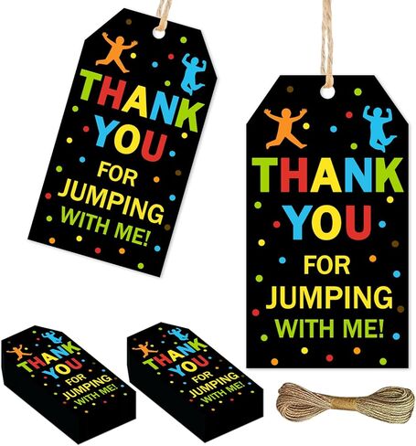 50Pcs Jump Birthday Party Thank You Tags Lets Jump Birthday Favors Thank You for Jumping with Me Gift Tags for Boys Girls Jump Theme Bday Decors Party Supplies in Saudi Arabia