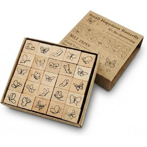 25pcs Weather Wooden Rubber Stamps Kit, Cute Mini Icons for Journaling, Planner, Scrapbook, DIY Cards & Calendar Tracking in Saudi Arabia