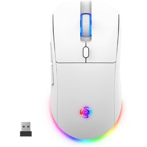 Wireless Gaming Mouse, Tri-Mode Bluetooth/2.4G/Wired Rechargeable Mouse with Colorful RGB Lights, 4800DPI Optical Sensor, 2.4G USB Nano Receiver, 6 Buttons for PCs, Laptops, Mac and Other Devices in Saudi Arabia