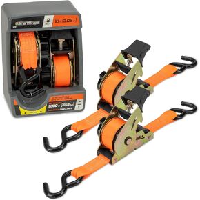SMARTSTRAPS Retractable Ratchet Tie Down Straps (4 PK) 1,500lb Break Strength, 500lb Safe Work Load, Standard Duty, Secure and Haul ATVs, Lawn Tractors, Cargo, Boxes and Other Small Equipment in Saudi Arabia