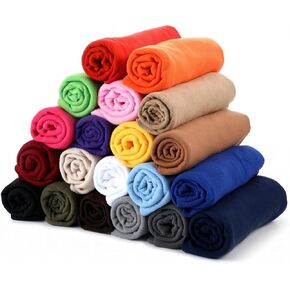 20 Pcs Knitted Polar Fleece Fabric 20 x 20 Inch Solid Color Anti Pill Plush Fabric, Patchwork Polyester Fleece Cloth for Blanket, Sewing, Clothes, DIY Crafts in Kuwait