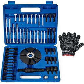 59 Pcs Harmonic Balancer Puller & Installer Set, Flywheel Remover, Crankshaft Pulley Removal & Steering Wheel Pulling Tool Kit, Compatible with Buick Regal Lacrosse GL8 in Saudi Arabia