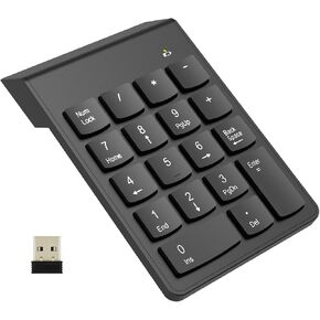 Bluetooth + Wired Dual-Mode Numeric Keypad Rechargeable Wireless Numpad, 10 Key Number Pad for Laptops, Desktop, Computers, Compatible with MacBook Air/Pro iPads, Matebook, EliteBook, Notebook in Saudi Arabia