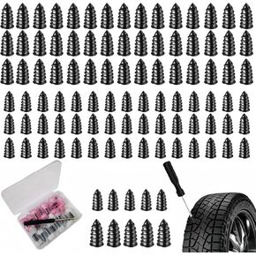 100 Pcs Tire Repair Rubber Nails Kit,Rubber Screws Fast Tool Self-Service Suitable for Car Motorcycle Jeep Tire Puncture Repair,with Box and Screwdriver in Saudi Arabia