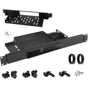 Mini Rack Mount for Dell OptiPlex Micro Form Factor Case 1U Heavy-Duty Hinged Server Rack Shelf with Hand-Twist Screws High-Strength Steel Dell Mini PC Rack Mount for 19-inch Cabinet or Rack in Saudi Arabia
