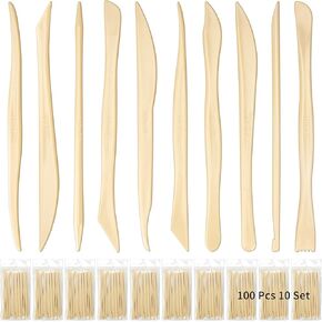 Decorniqu 100 Pcs 10 Set Plastic Clay Sculpting Tools Double Ended Pottery Modeling Clay Tools Reusable Polymer Carving Cutters Supplies for Carving Styling Embossing Air Dry Clay Crafts in Saudi Arabia