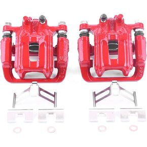 زوج فرجار الفرامل الخلفي المطلي بمسحوق أحمر من PowerStop لـ Acura RDX 2013-18 |Honda Accord Crosstour 2010-11 |CR-V 2012-16 |Crosstour 2012-15 - ترقية فرجار الفرامل عالية الحرارة، S6886 in Kuwait