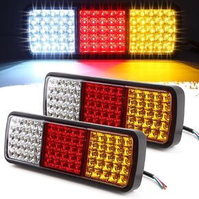 Partswcgg 2 قطعة 75 LED شاحنة أضواء خلفية ثلاثية، فائقة السطوع IP68 مقاومة للماء للفرامل إشارة الانعطاف العكسية أضواء الجري الاحتياطية الضوء الخلفي لمقطورة المرافق والشاحنات المسطحة RV قارب تخييم 10-30 فولت in Kuwait