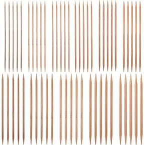 55 PCS Double Pointed Knitting Needles Set, 11 Sizes Wooden Bamboo Knitting Needles Kit, 13cm/5.1in Wood Straight Crochet Needle for Beginners Making Sweater Scarf Sock Shawl Weave in Kuwait