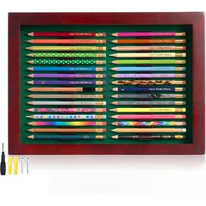 Golf Pencil Display Case Holds 32 Round or Hexagonal Golf Pencils Display Frame Wall Mount for Home Office Decor and Collectibles, Pencil Not Include(3D Print) in Saudi Arabia