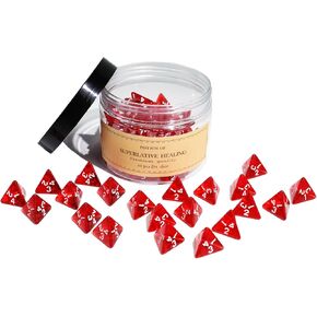 50Pcs Transparent Red D4 Dice Set for Board Table RPG Gaming, Roleplaying Red Gem D4 Polyhedral Dice Set Compatible with Dungeons and Dragons D&D RPG MTG Dice Table Games in Saudi Arabia
