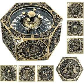 DND Hexagonal Spinner Dice Fidget, 7 in 1 Unique Metal D&D Dice Set with 3D Relief Design, Dungeons and Dragons Edged Polyhedral Dice for RPG and Tabletop Games (Bronze) in Saudi Arabia