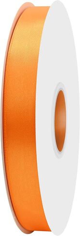 5/8 Inch Wide Orange Satin Ribbon 50 Yards Double Face Orange Fabric Ribbon for Gift Wrapping Crafts Wedding Party Flower Bouquet Arts Bows Decoration in Saudi Arabia