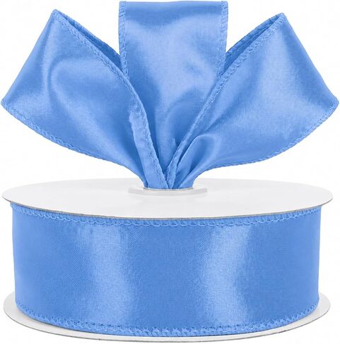 Double Faced Royal Blue Satin Wired Ribbon 4 Inch × 15 Yards Wired Satin Ribbon Ideal for Gift Wrapping Flower Bouquet Arts Crafts Sewing Weddings Floral Arrangements & Bows in Saudi Arabia