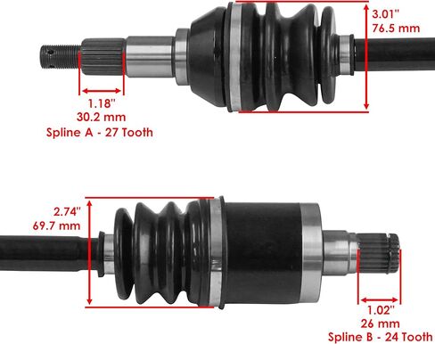 Caltric Rear Left and Right CV Joint Axle Compatible with Can-am Outlander 450 2017-2020 Except XMR,T3 in Kuwait