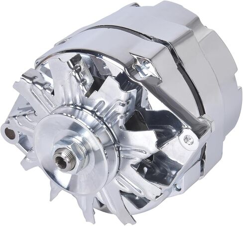 مولد RLP مطلي بالكروم 7127-SE105C متوافق مع GM 305 350 BBC SBC سلك واحد مثير ذاتيًا 110 أمبير 12 فولت in Kuwait