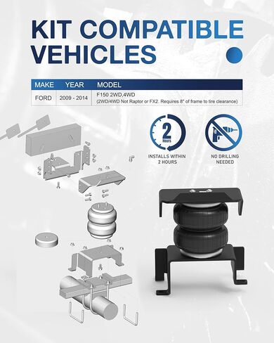 TOPICK Air Bags Suspension Kit for 2009-2014 Ford F150 2WD 4WD, Rear Air Bags for Trucks, Air Spring Kit for Towing & Hauling, Replaces Firestone Ride-Rite 2525 Airbags in Saudi Arabia