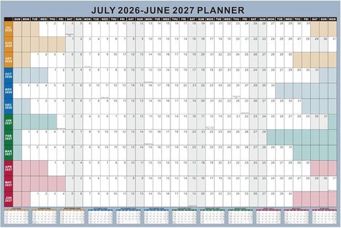 2026-2027 Wall Calendar - 24x36" Large Dry Erase Laminated Monthly Planner, July-June, Boho School Year Calendar for Teachers, Office, Home in Saudi Arabia