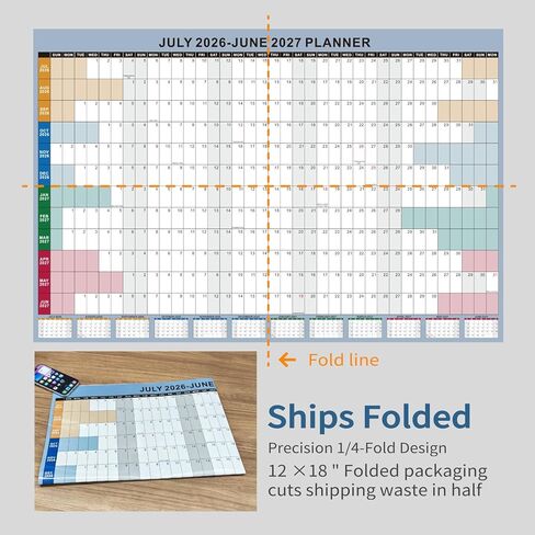 2026-2027 Wall Calendar - 24x36" Large Dry Erase Laminated Monthly Planner, July-June, Boho School Year Calendar for Teachers, Office, Home in Saudi Arabia