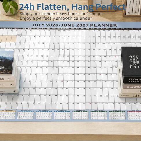 2026-2027 Wall Calendar - 24x36" Large Dry Erase Laminated Monthly Planner, July-June, Boho School Year Calendar for Teachers, Office, Home in Saudi Arabia