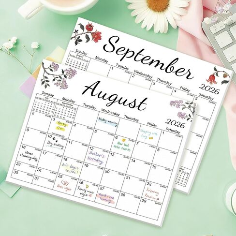 Magnetic 2026 Calendar for Refrigerator, Fridge Magnet Calendar from Dec 2025 to Dec 2026, Aesthetic Family Kitchen Large Paper Calendars with Floral Design, Tear-off Pad for Planners & Organizers (12.6"x11") in Saudi Arabia