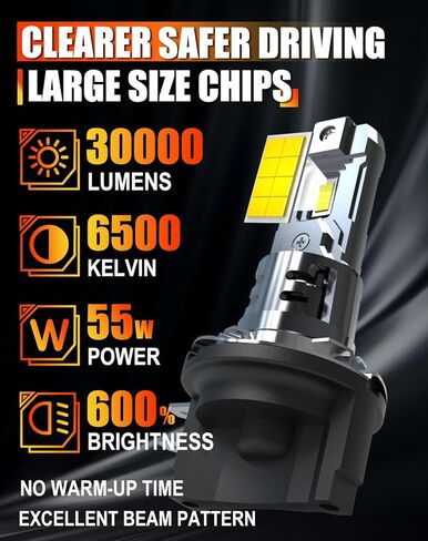 H 11-B Light Bulbs,Hi/Lo Dual Beam Lights bulb or Fog Lights, 30000 Lumens 12V 55W 6500K, Powersports Bulbs, 2-Pack in Saudi Arabia